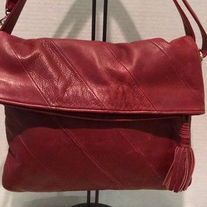 Zina Eva Red Leather Envelope Bag